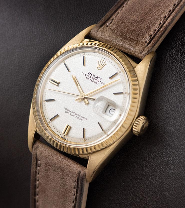 Rolex Datejust Yellow Gold 1601 Linen Dial