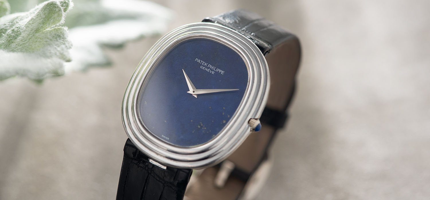 Patek Philippe Ellipse White Gold Lapis Dial Ref 3634