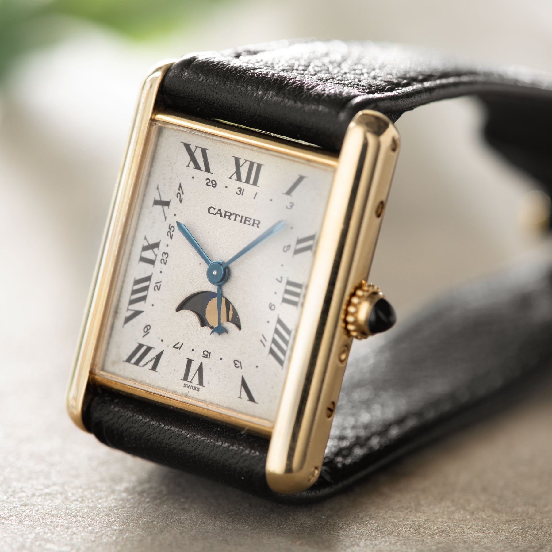 Cartier Tank with Moon Phase 18kt Yellow Gold