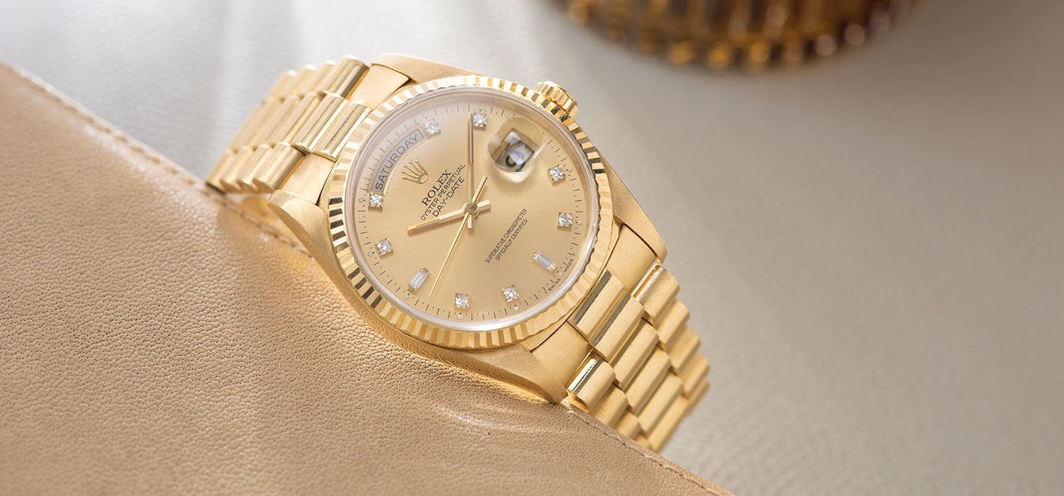 Rolex Day-Date Champagne Dial Diamond Hours 18238