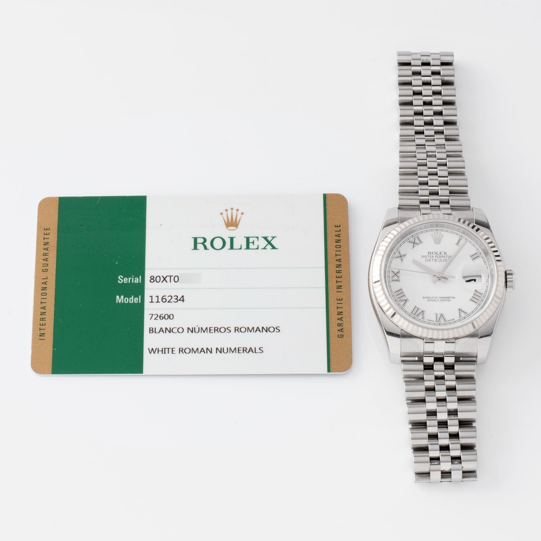 Rolex Datejust White Dial 116234 2014