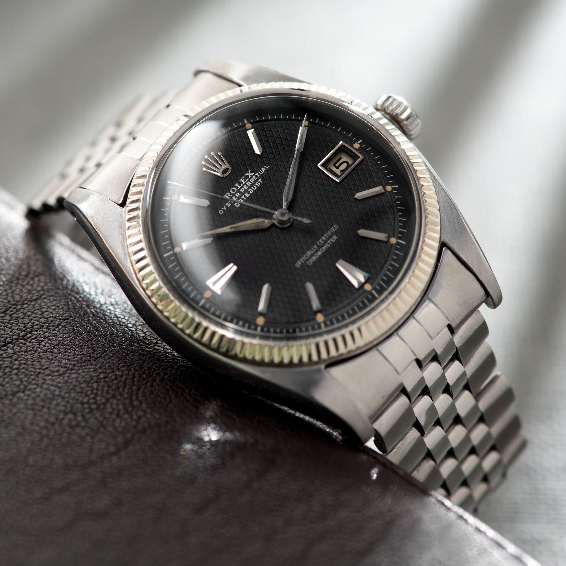 Rolex Datejust Ovettone Black Honeycomb Dial 6305