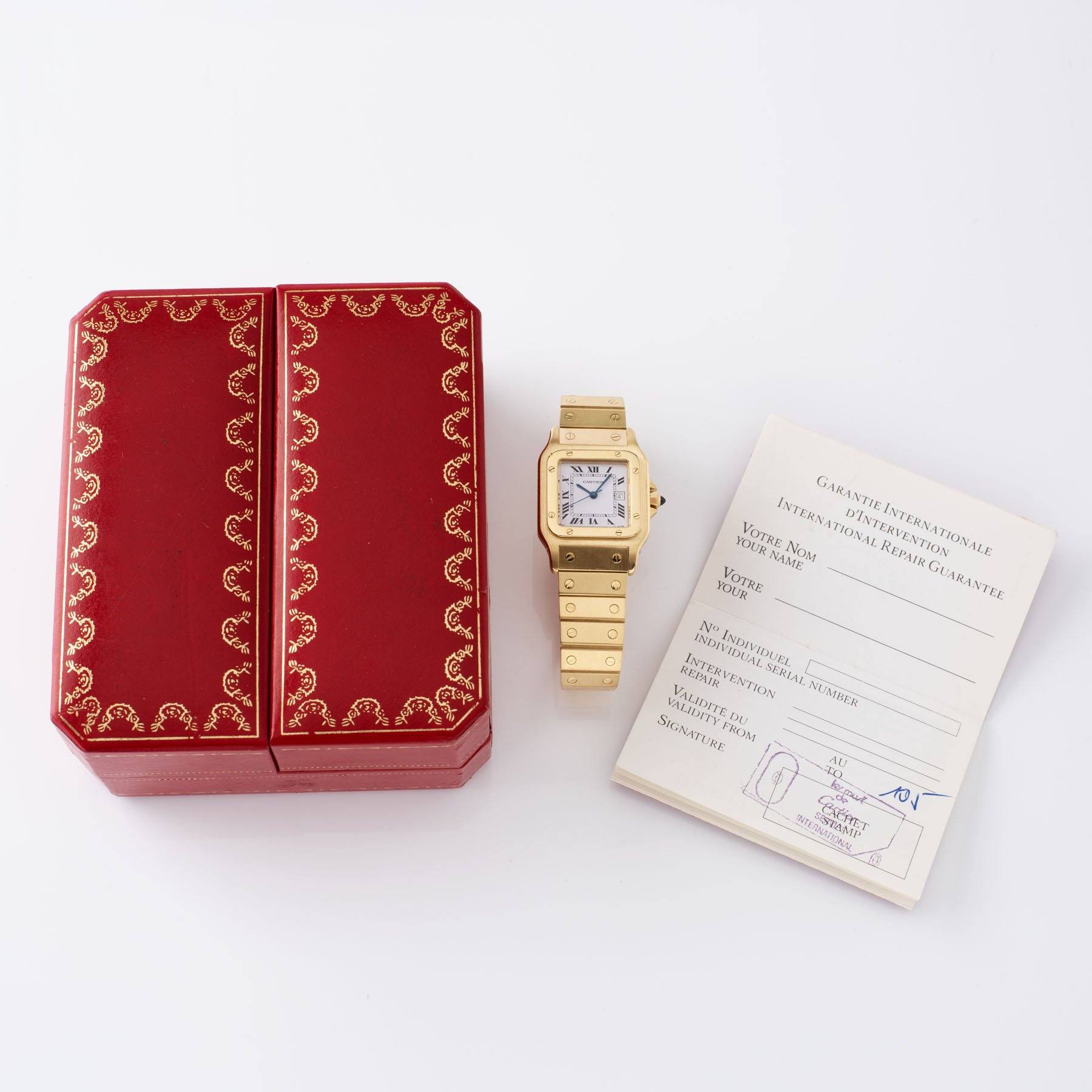 Cartier Santos 18kt Yellow Gold Box and Papers