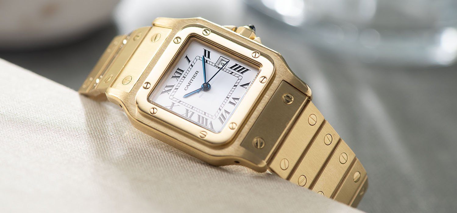 Cartier Santos 18kt Yellow Gold Box and Papers