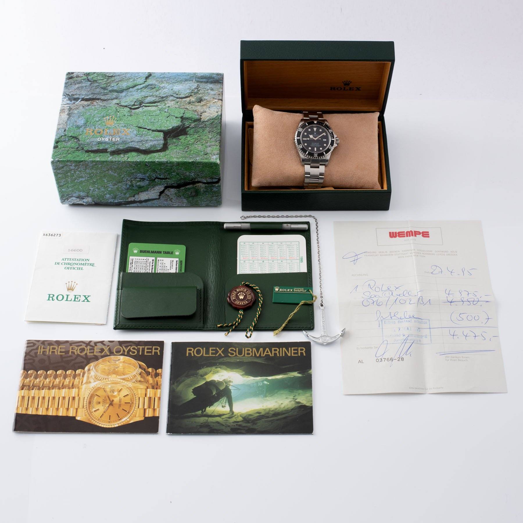 Rolex Seadweller Reference 16600 box and paper set 1995