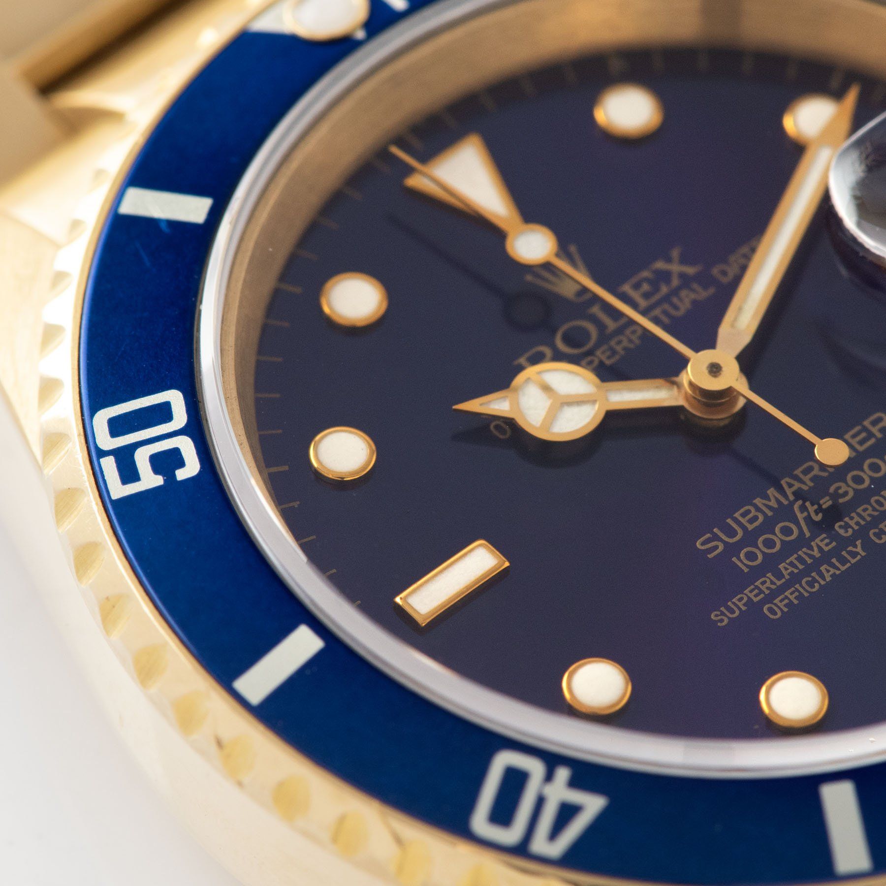 Rolex Submariner Date Purple Dial Yellow Gold 16618