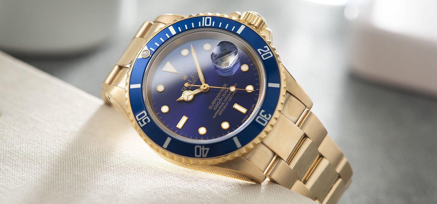 Rolex Submariner Date Purple Dial Yellow Gold 16618