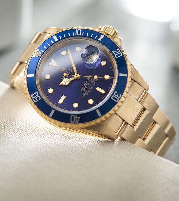 Rolex Submariner Date Purple Dial Yellow Gold 16618