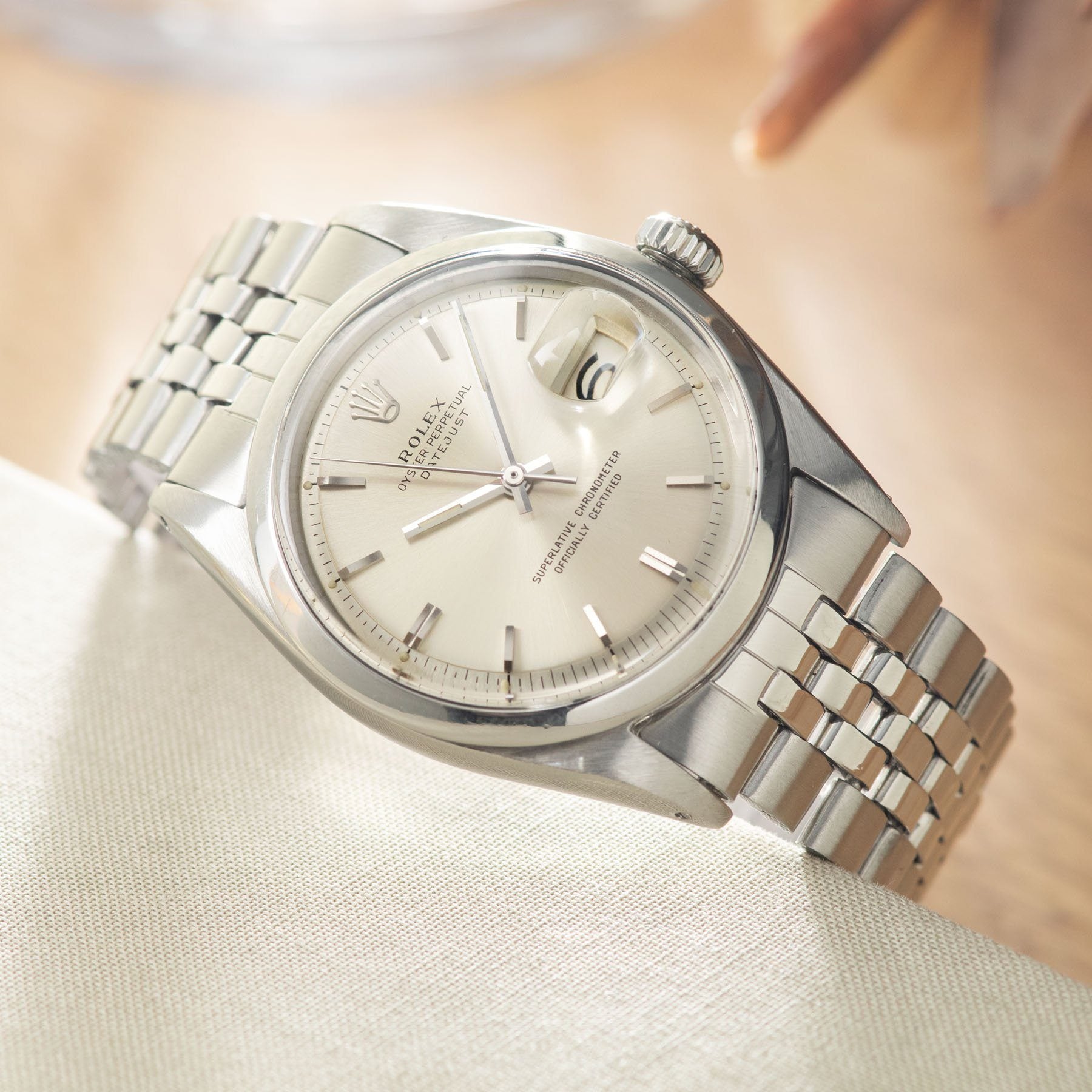 Rolex Datejust Silver Soleil Dial 1600