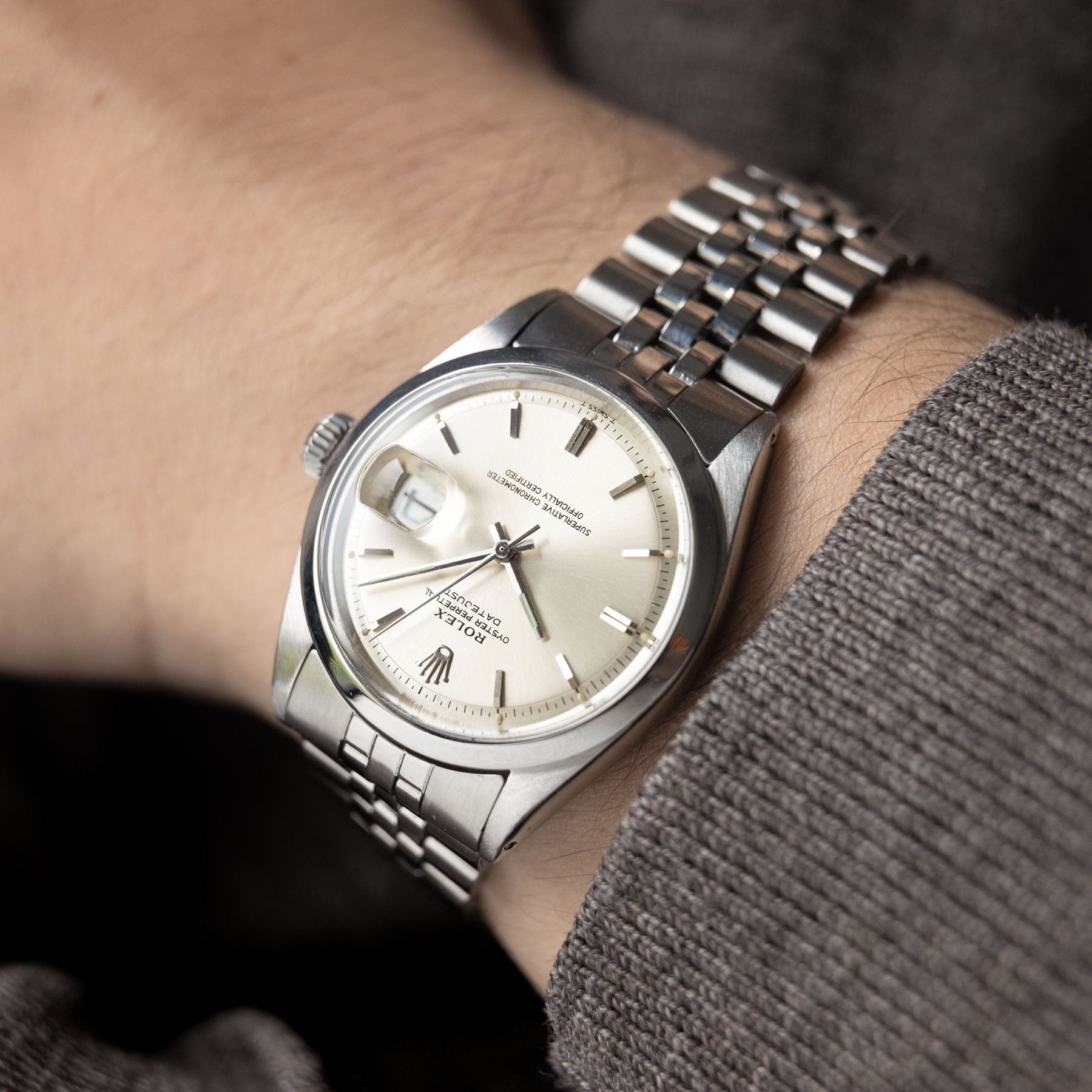 Rolex Datejust Silver Soleil Dial 1600