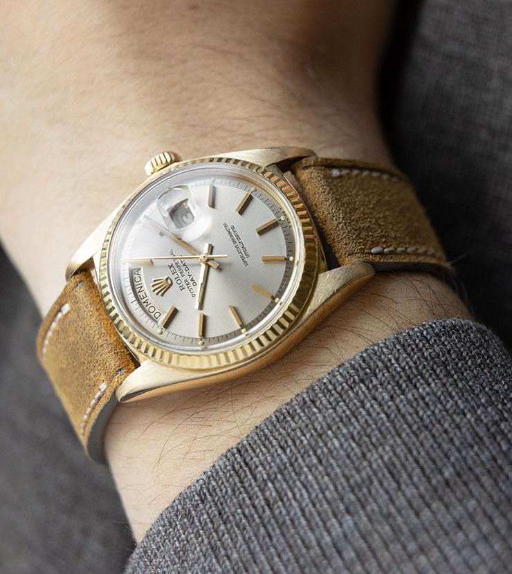 Rolex Day Date Yellow Gold Grey Soleil Dial 1803