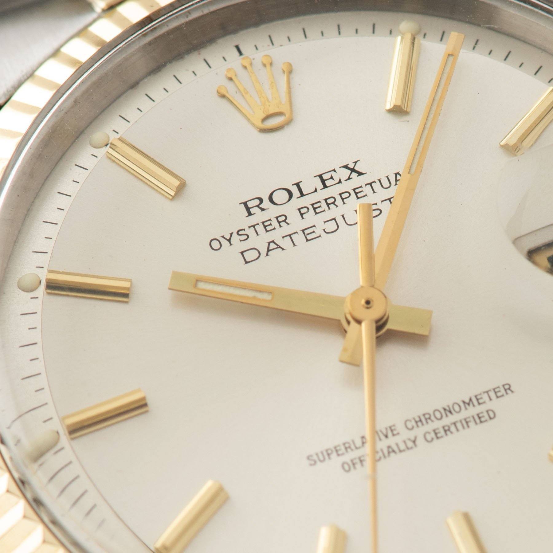 Rolex Datejust Steel and Gold 1601 Silver Dial