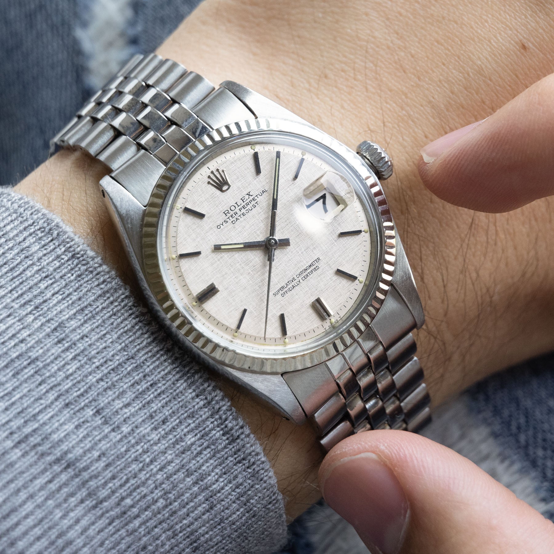 Rolex Datejust Steel 1601 Linen Dial