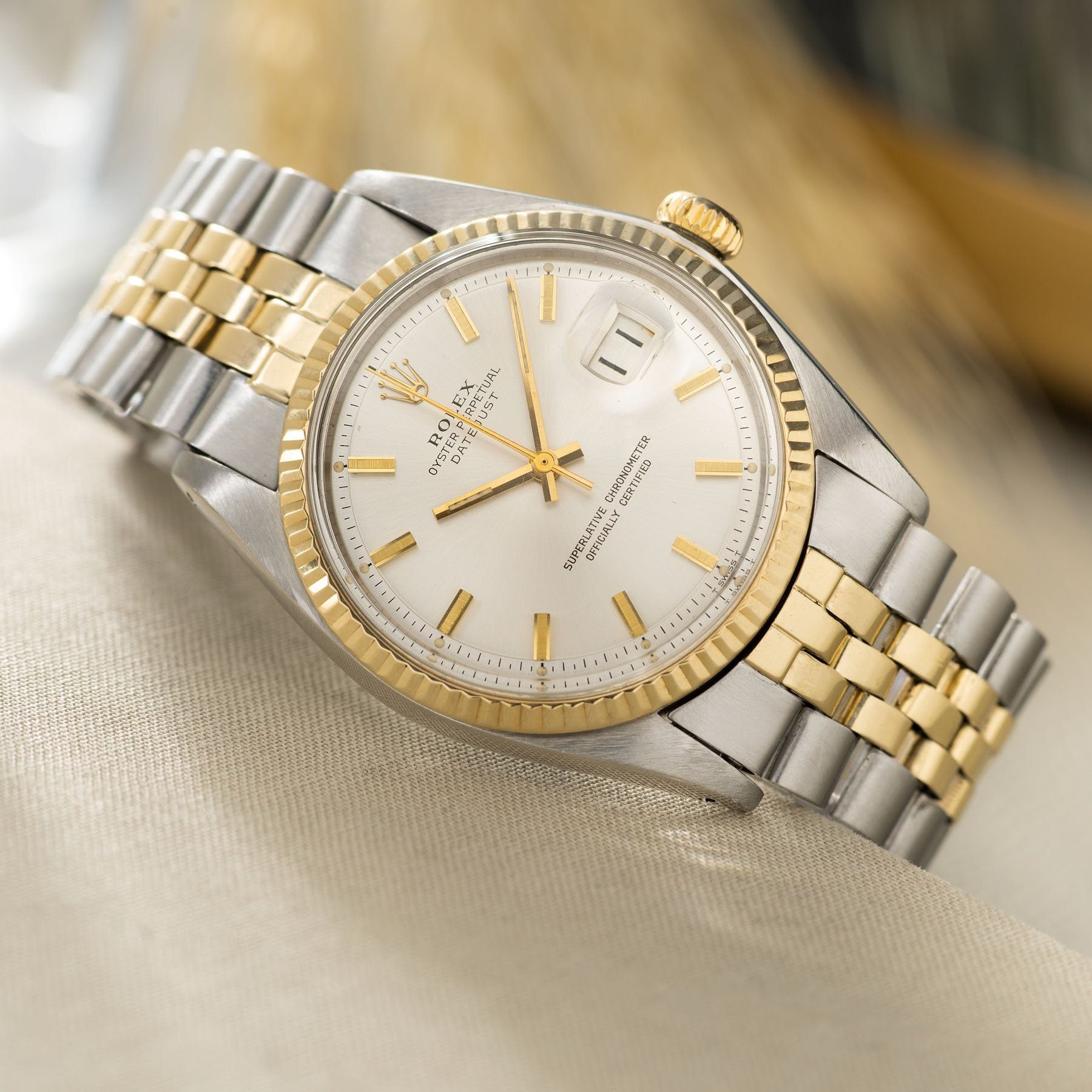 Rolex Datejust Steel and Gold 1601 Silver Dial