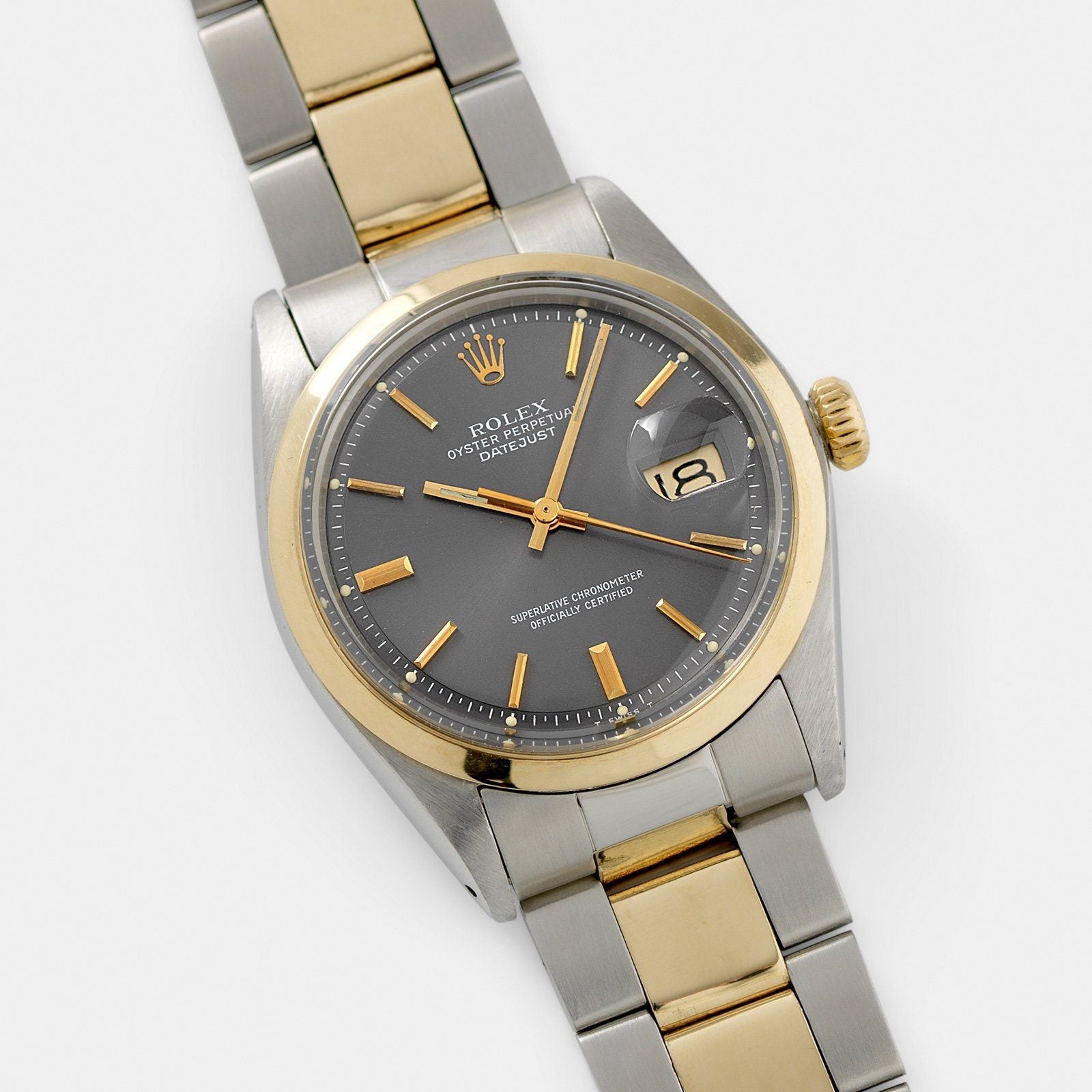 Rolex Datejust Steel and Gold Grey Dial Reference 1600