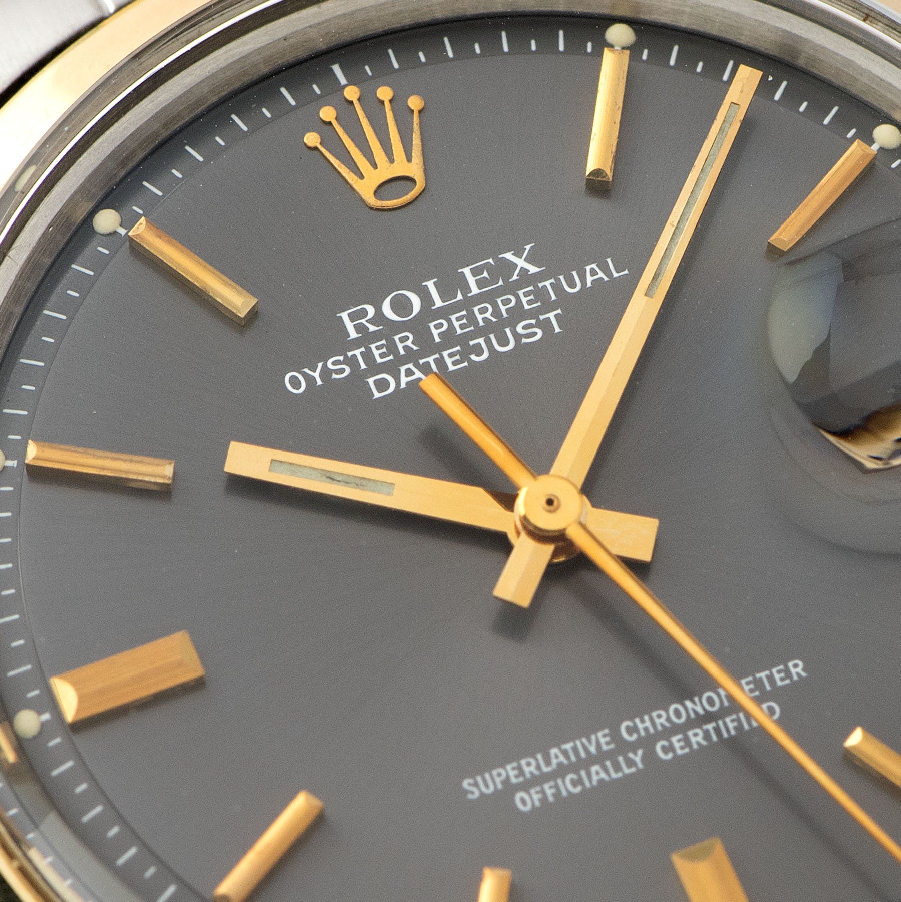 Rolex Datejust Steel and Gold Grey Dial Reference 1600