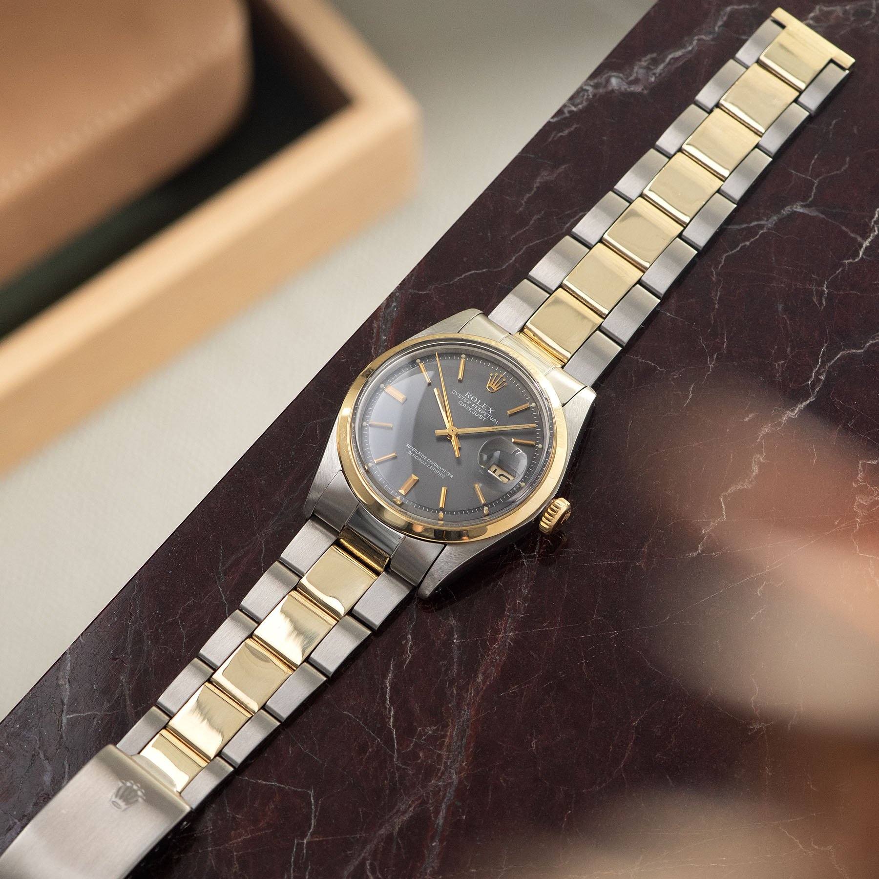 Rolex Datejust Steel and Gold Grey Dial Reference 1600