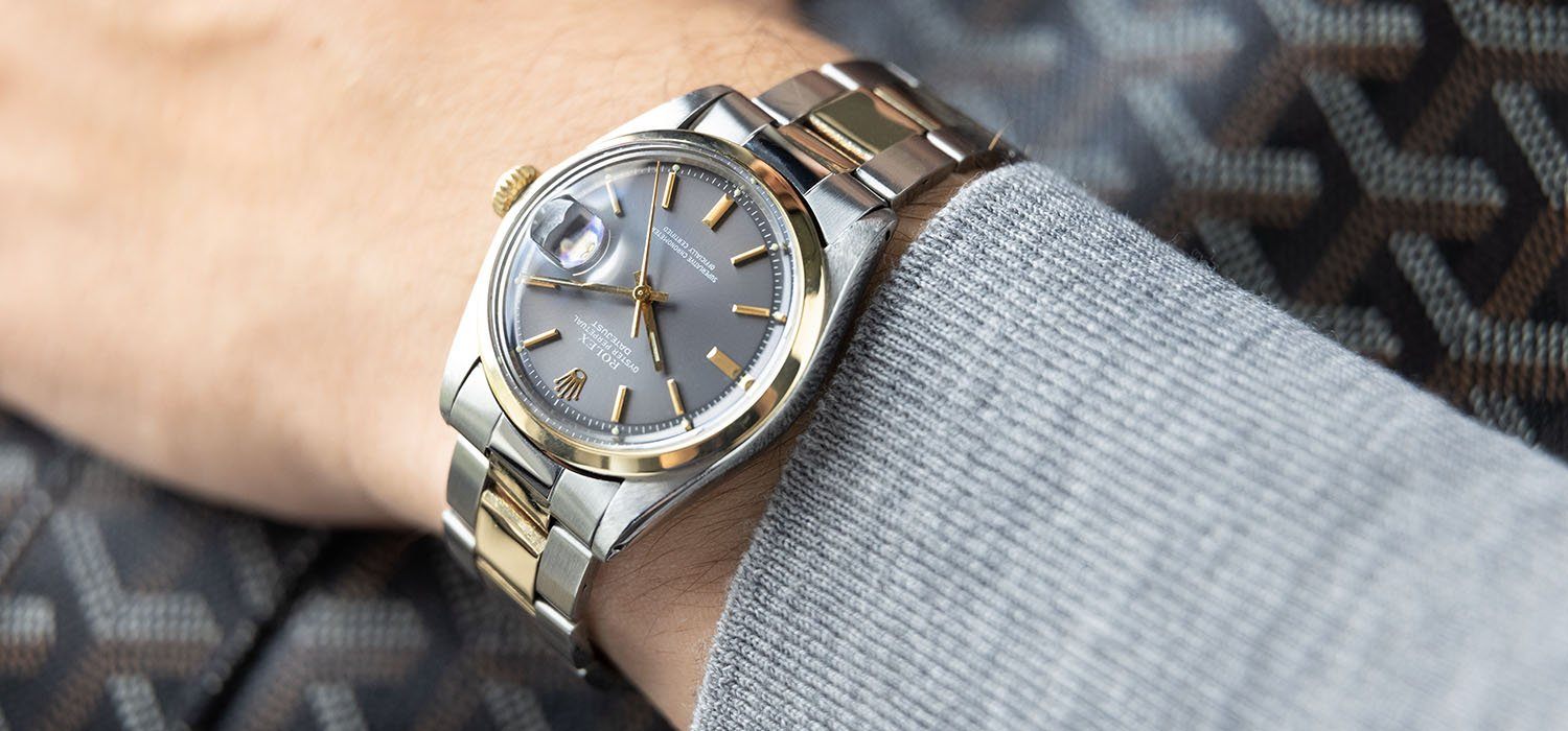 Rolex Datejust Steel and Gold Grey Dial Reference 1600