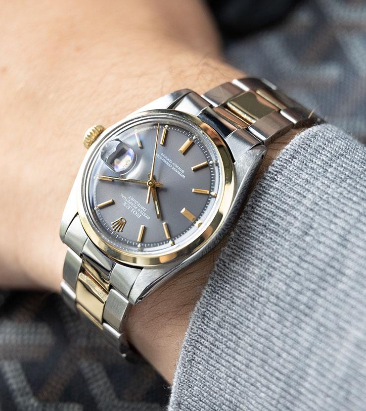 Rolex Datejust Steel and Gold Grey Dial Reference 1600