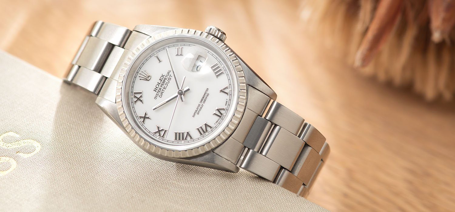 Rolex Datejust White Porcelain Dial Reference 16220