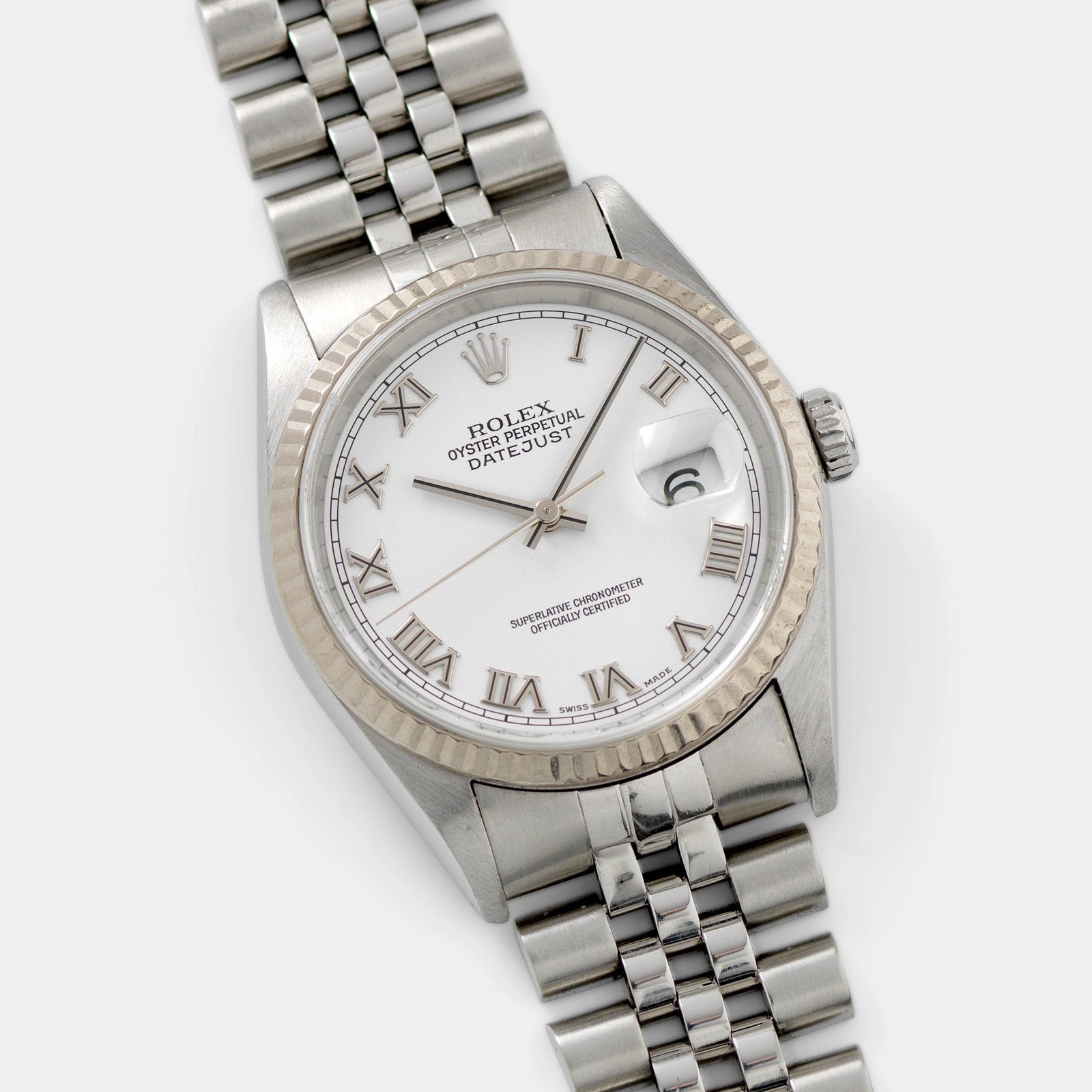 Rolex Datejust White Porcelain Dial Reference 16234