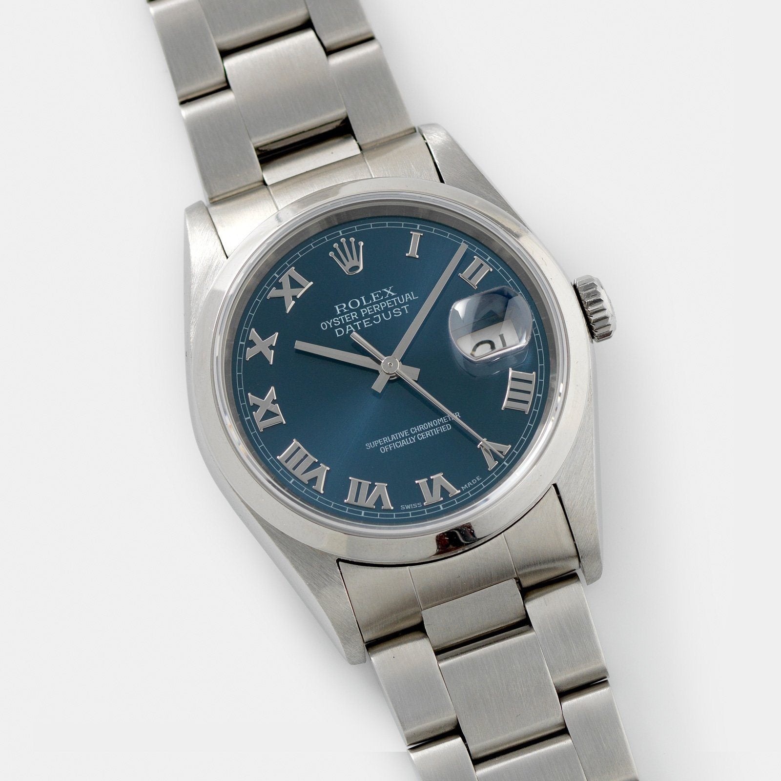 Rolex Datejust Blue Applied Roman Dial 16200