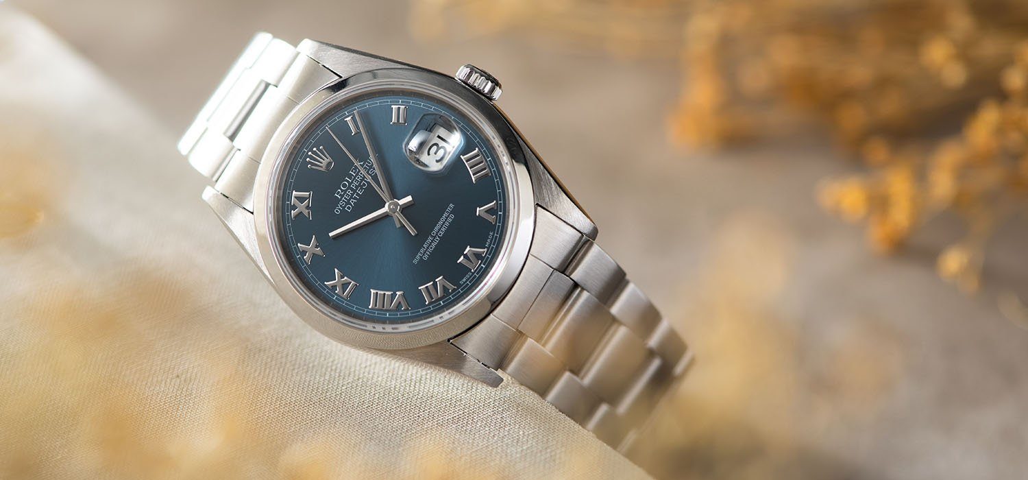 Rolex Datejust Blue Applied Roman Dial 16200