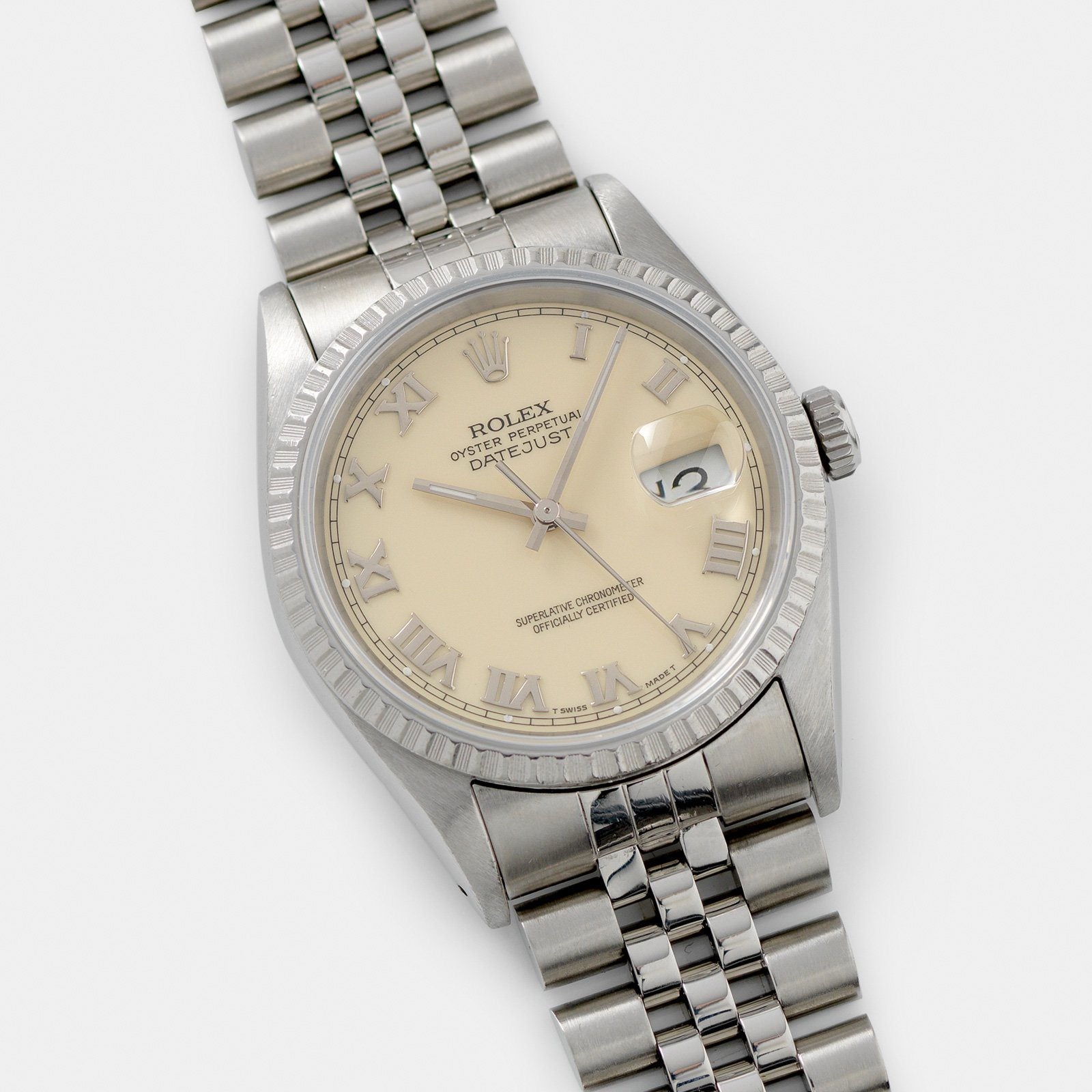 Rolex Datejust Cream Applied Roman Dial Reference 16220