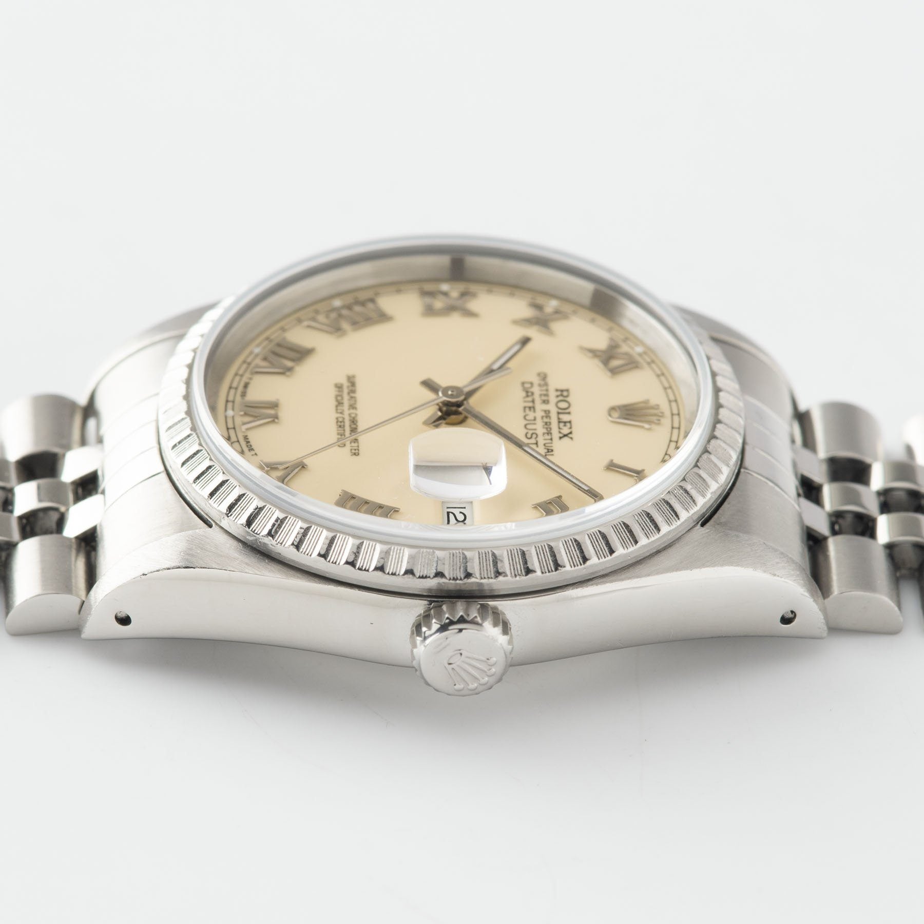 Rolex Datejust Cream Applied Roman Dial Reference 16220