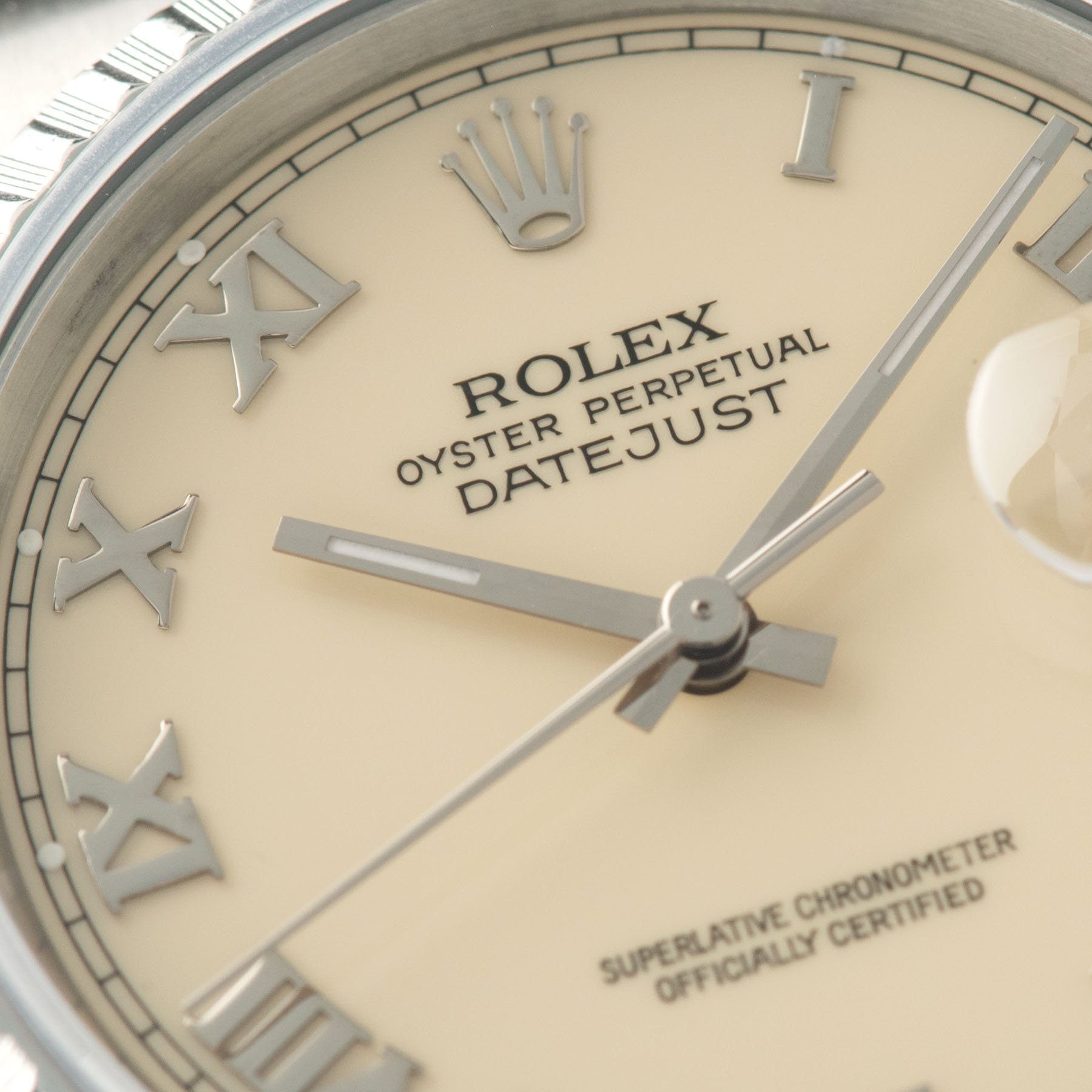 Rolex Datejust Cream Applied Roman Dial Reference 16220