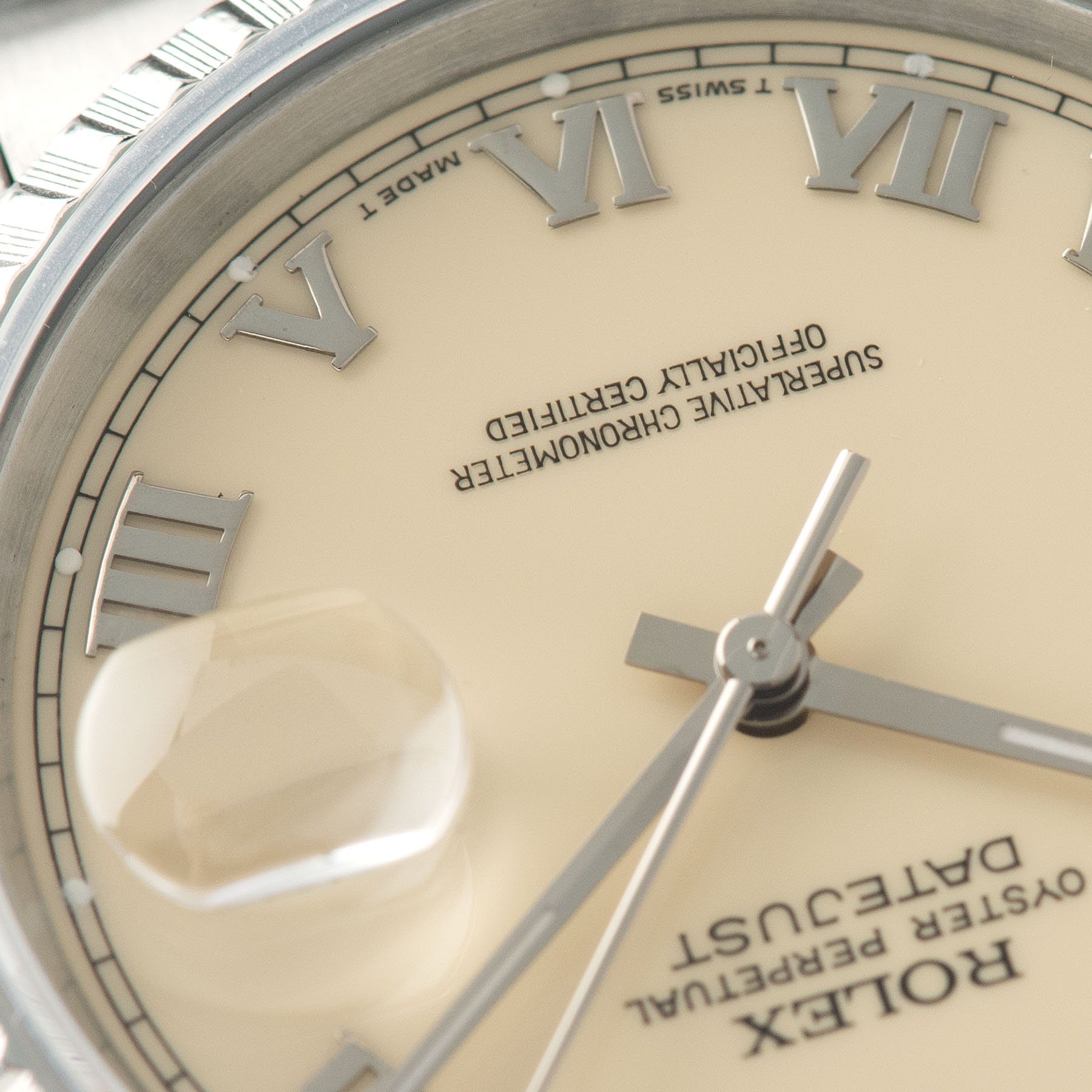 Rolex Datejust Cream Applied Roman Dial Reference 16220