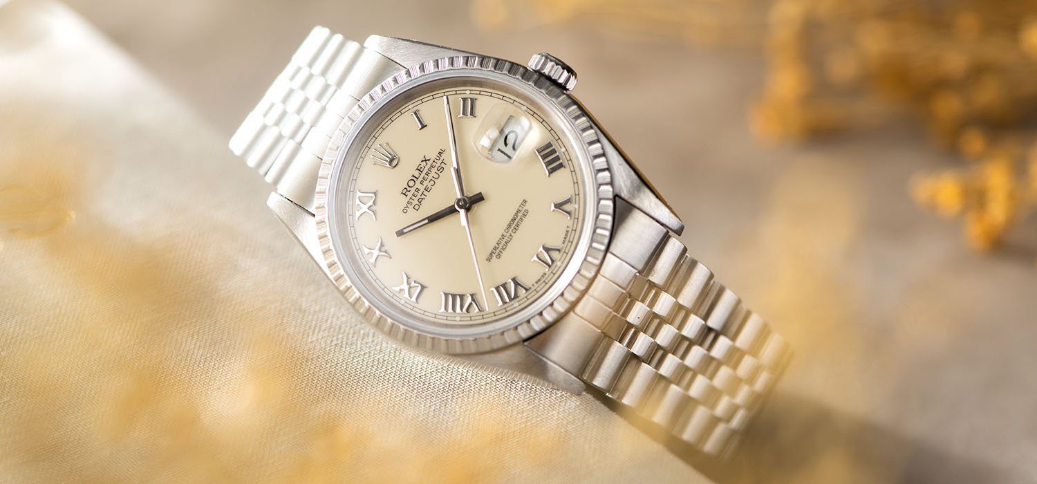 Rolex Datejust Cream Applied Roman Dial Reference 16220