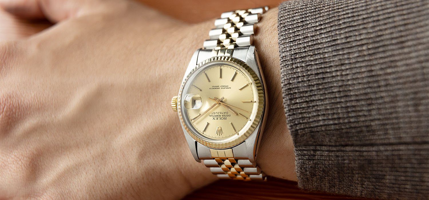 Rolex Datejust Steel and Gold 16013 Champagne Dial