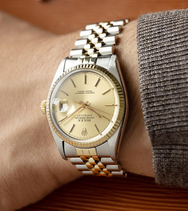 Rolex Datejust Steel and Gold 16013 Champagne Dial