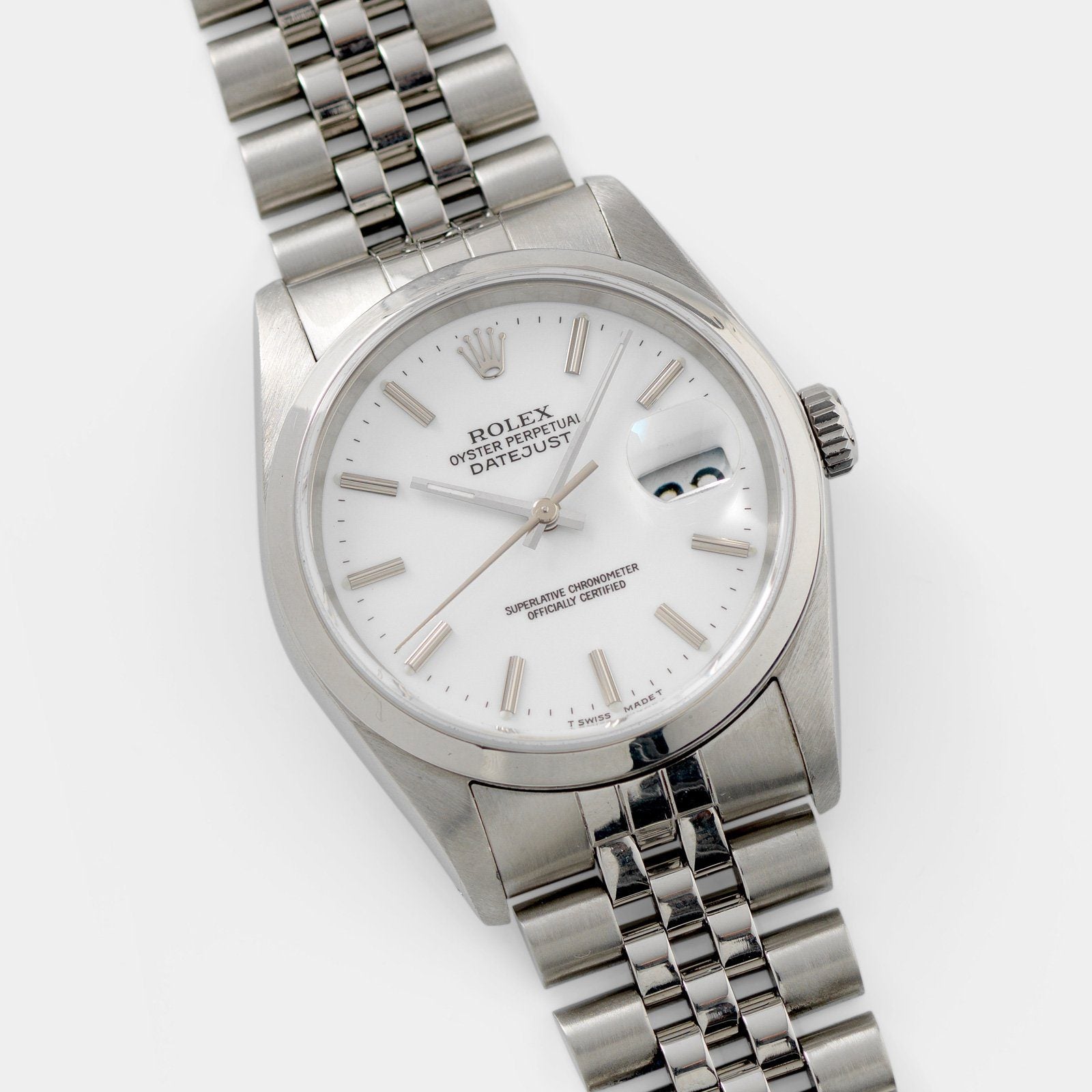 Rolex Datejust White Porcelain Dial Reference 16200