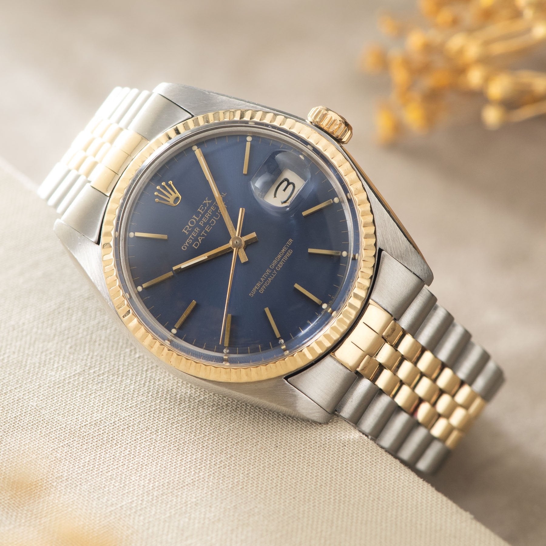 Rolex Datejust Steel and Gold 16013 Blue Dial