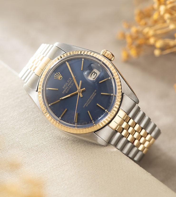 Rolex Datejust Steel and Gold 16013 Blue Dial