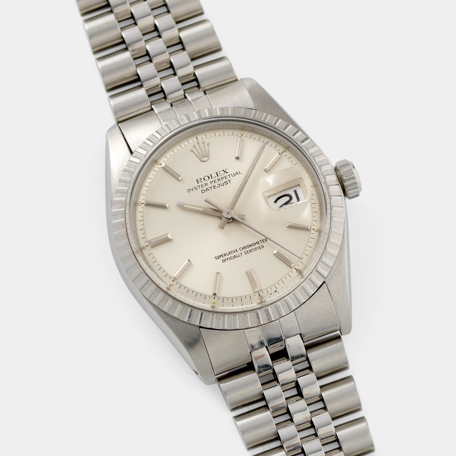 Rolex Datejust Silver Sigma Dial 1603 with Papers