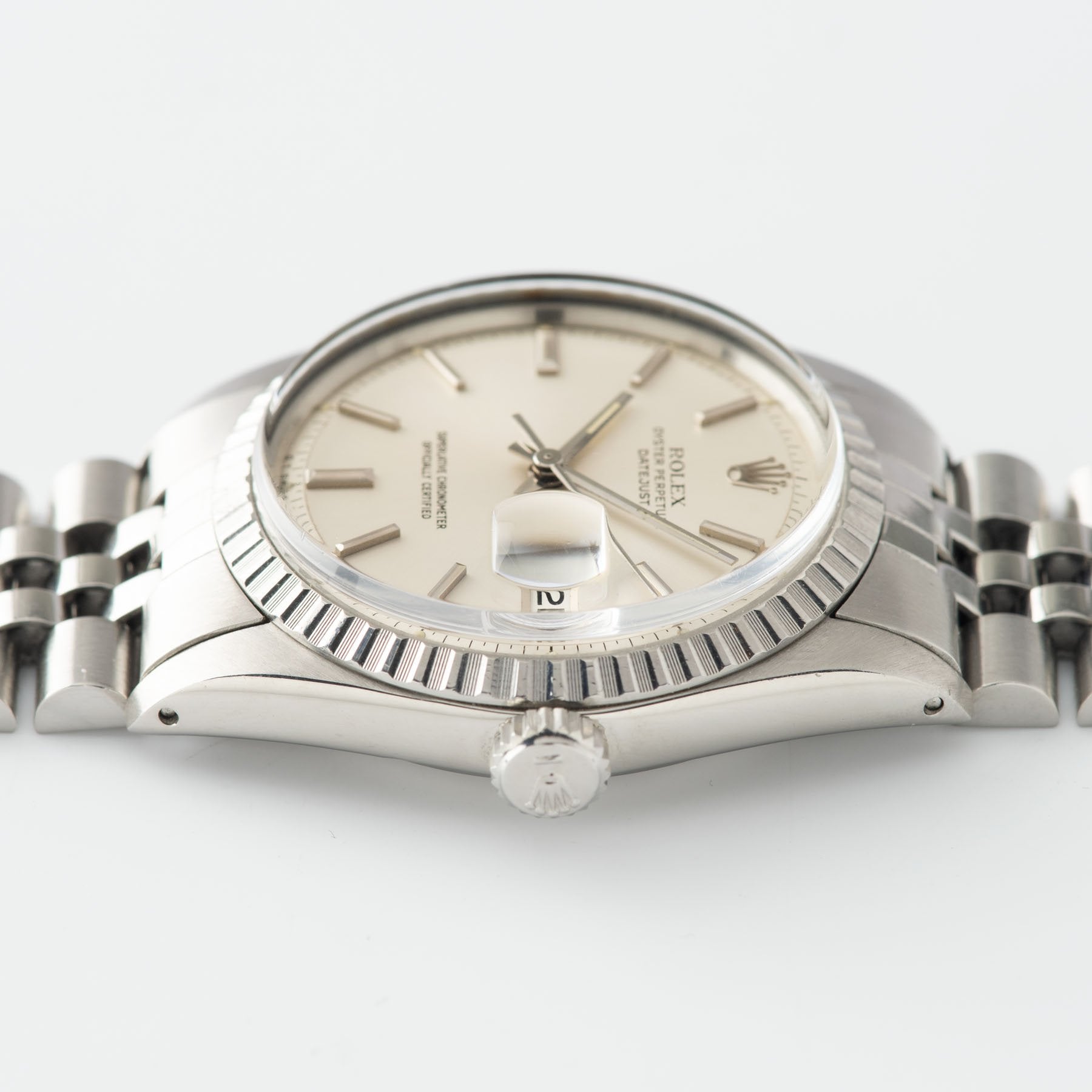 Rolex Datejust Silver Sigma Dial 1603 with Papers