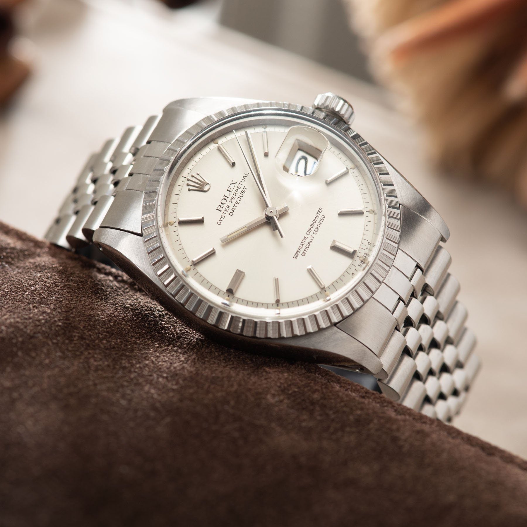 Rolex Datejust Silver Sigma Dial 1603 with Papers