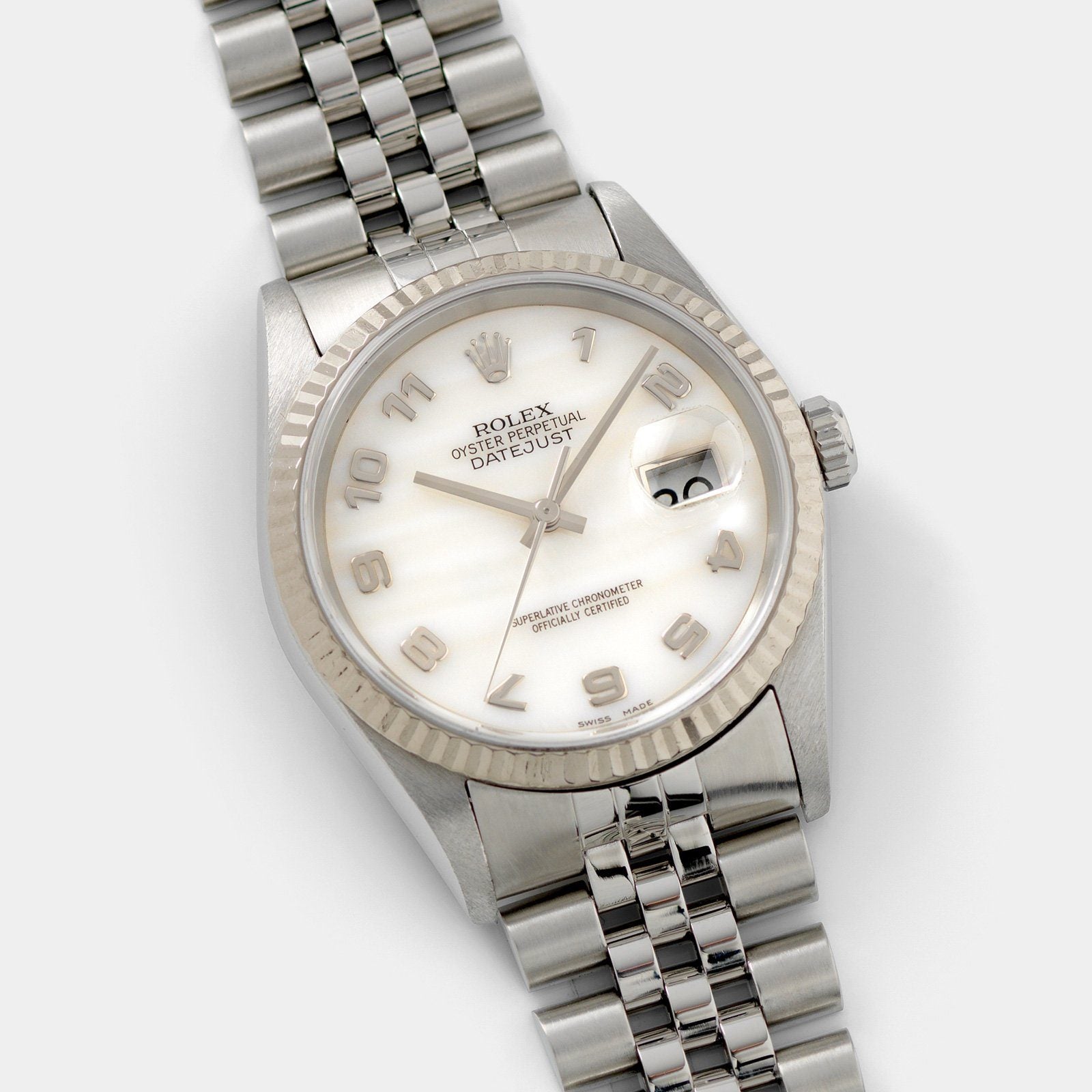 Rolex Datejust White Mother of Pearl Dial Reference 16234