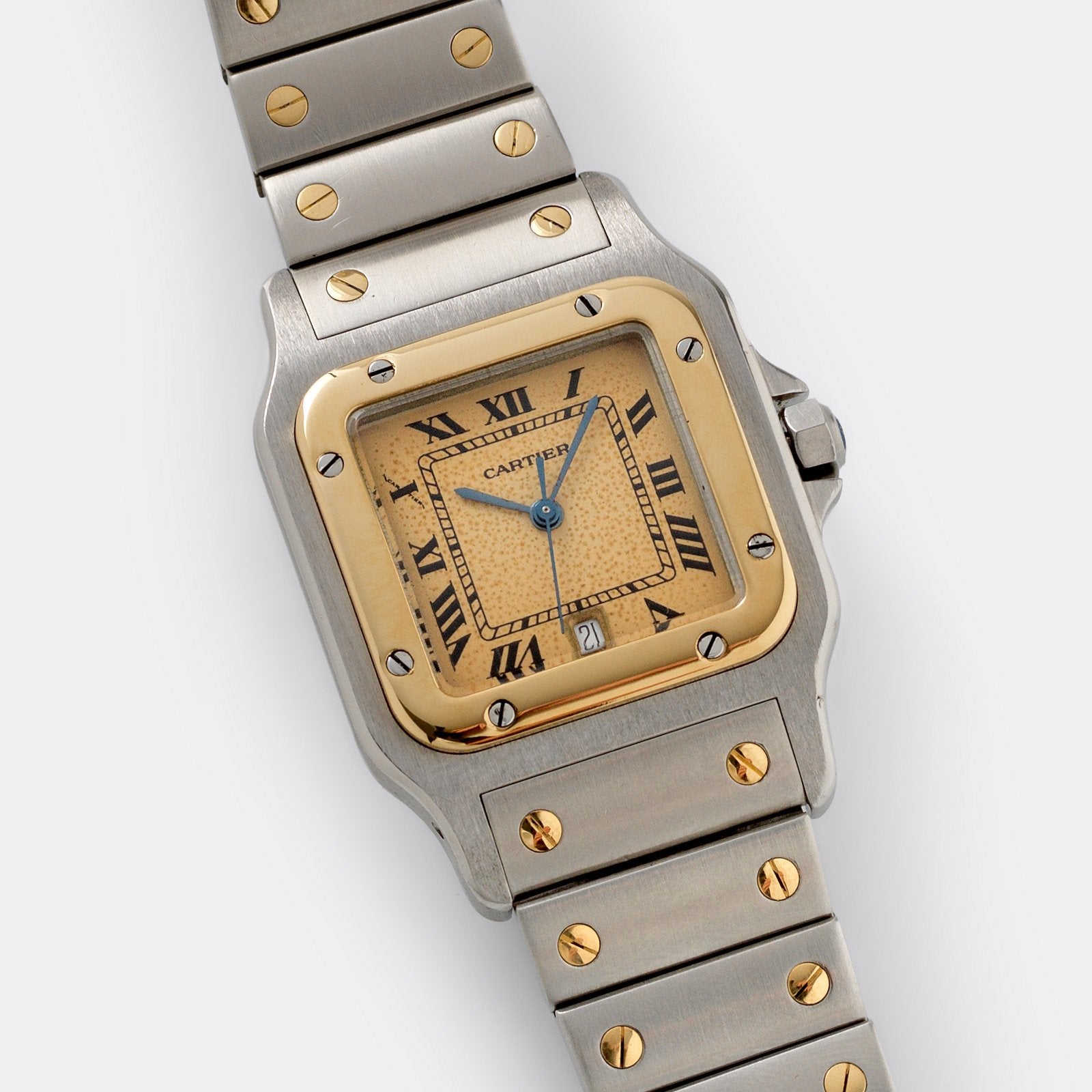 Cartier Santos Steel and Gold Stingray Dial Ref 187901