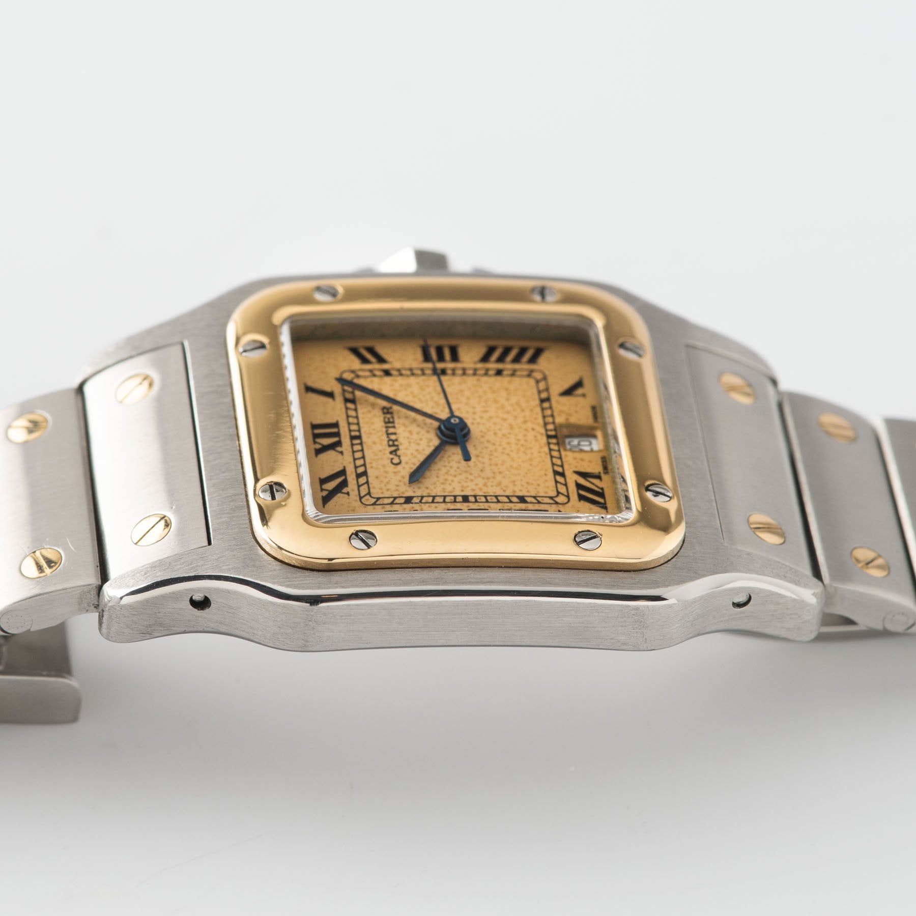 Cartier Santos Steel and Gold Stingray Dial Ref 187901