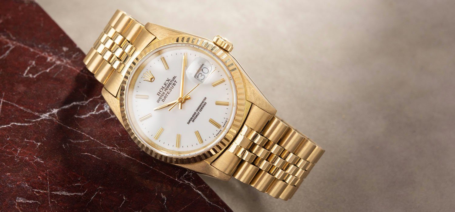 Rolex Datejust Yellow Gold with White Porcelain Dial 16238