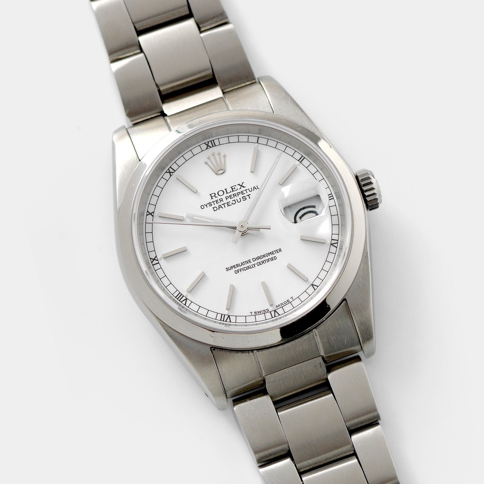 Rolex Datejust White Porcelain Dial Reference 16200