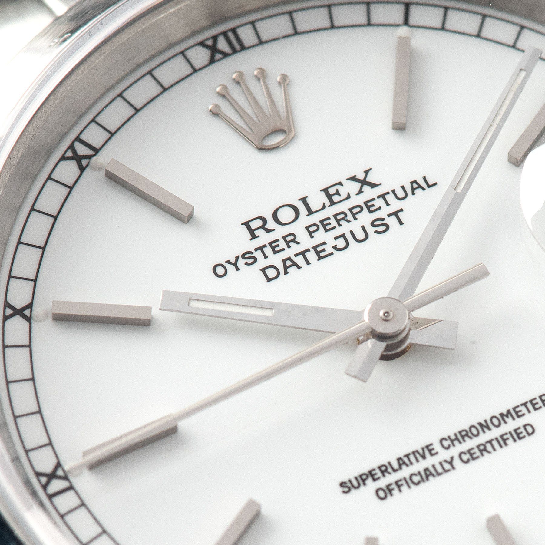 Rolex Datejust White Porcelain Dial Reference 16200