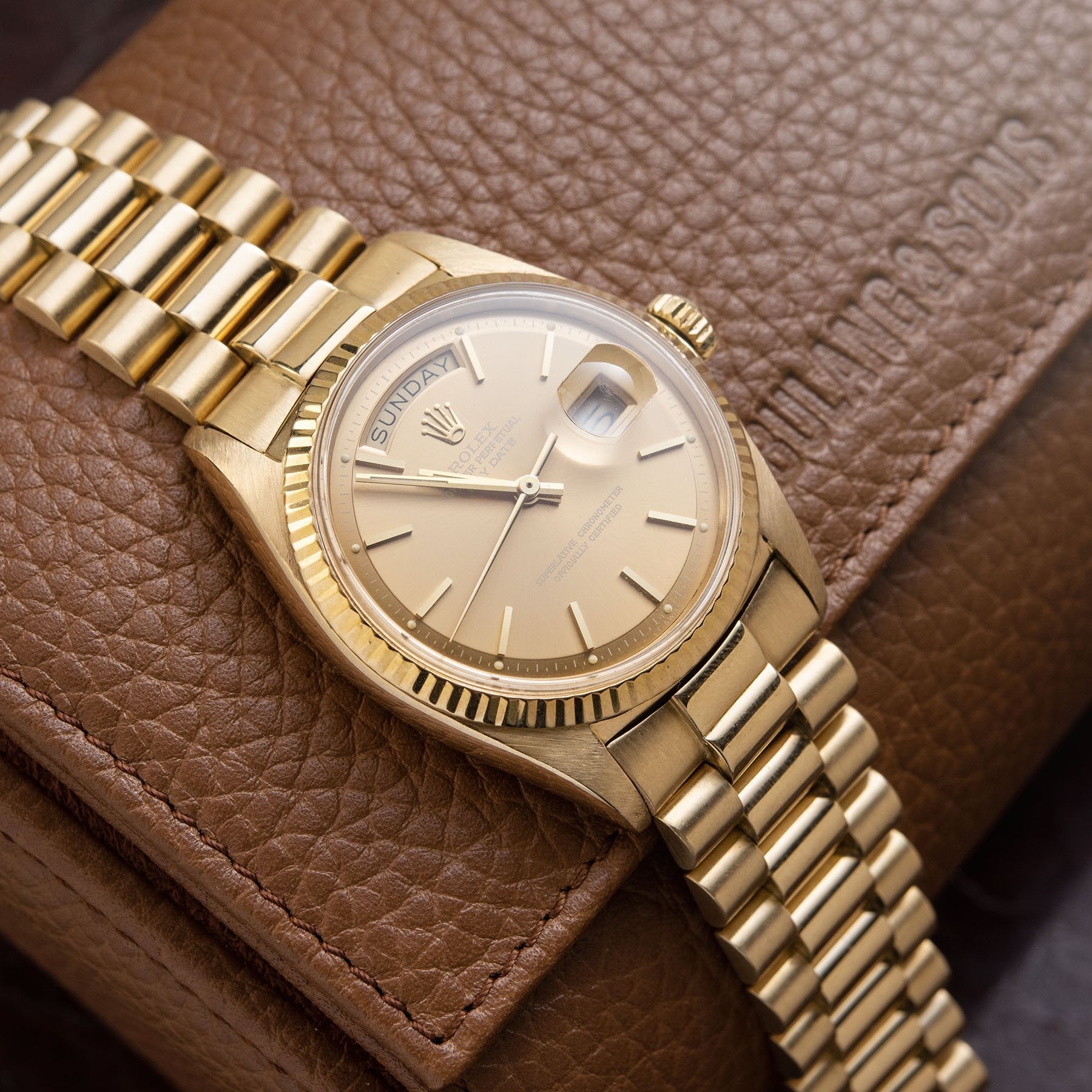 Rolex Day Date Yellow Gold Havana Dial 1803