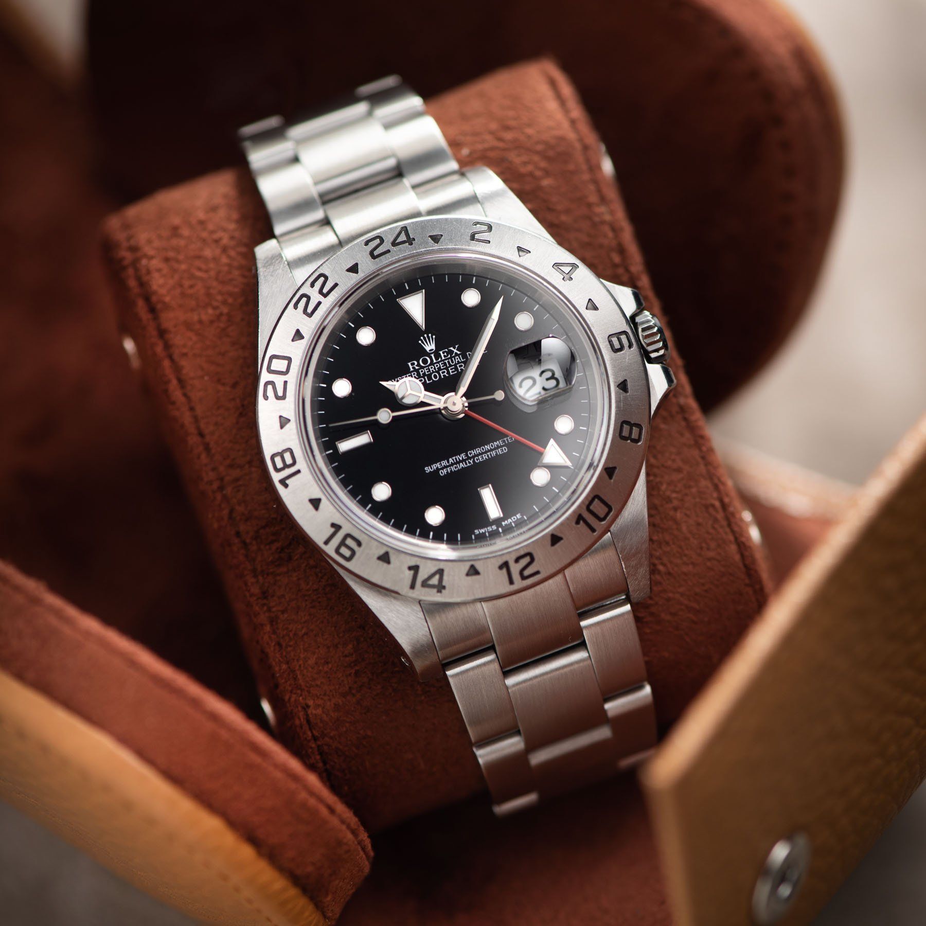 Rolex Explorer 2 Black Dial 16570 Box and Papers