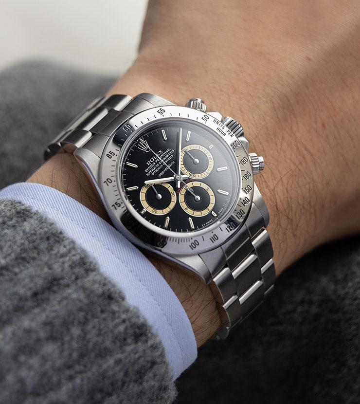 Rolex Daytona Steel 16520 Black Floating Dial Box and Papers