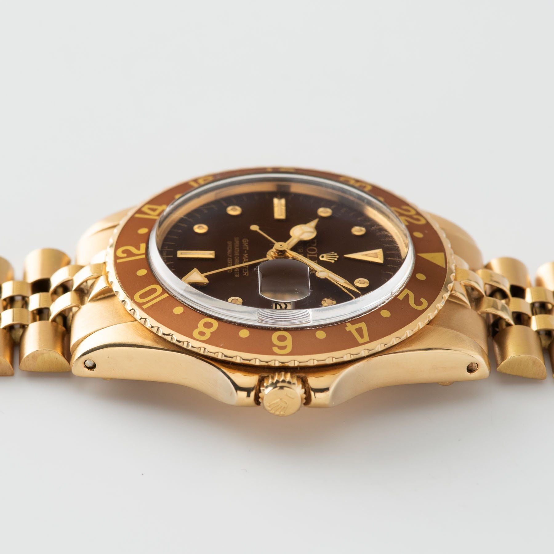 Rolex GMT Master Yellow 1675 Gold Brown Dial